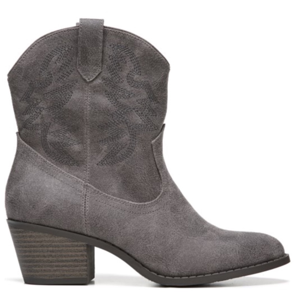 Texas Gray Denim Western Pull On Cowboy Tall Boots - Picture 3 of 4